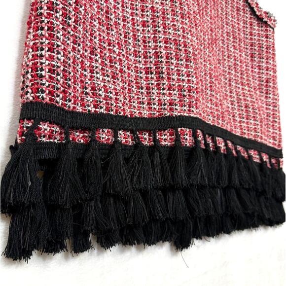 Zara Medium Colorful Tweed Fringe Sleeveless Top Beach Boho Chic Indie Lagenlook - Picture 4 of 12